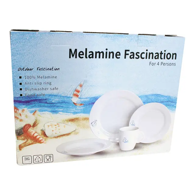 Servise, Startpakke 16 deler m/antiskli 100% Melamin 