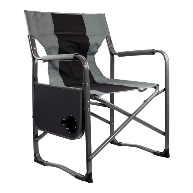 Dekkstol Comfort med sidebord Pulverlakkert aluminium 