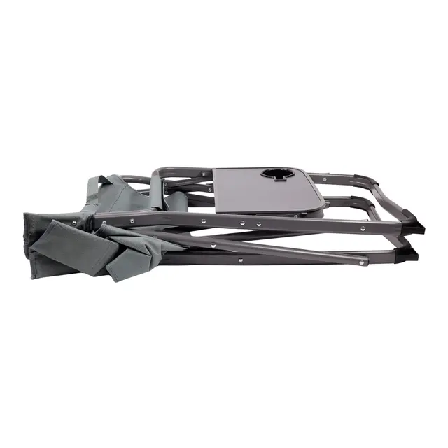 Dekkstol Comfort med sidebord Pulverlakkert aluminium 