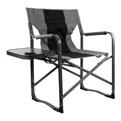 Dekkstol Comfort med sidebord Pulverlakkert aluminium