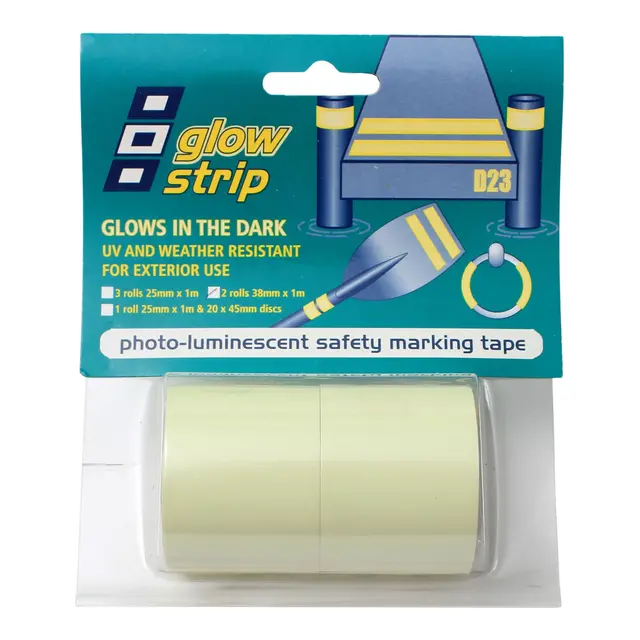 PSP Selvlysende tape 2 stk - 38 mm bredde x 100cm 