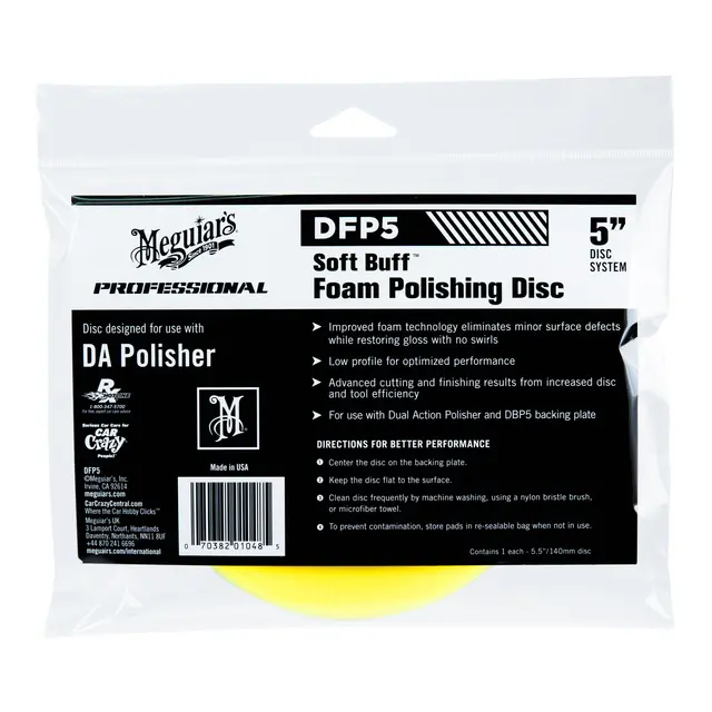 MEGUIARS Polishing disc 5", gul Fin polering - kvalitet uten merker 
