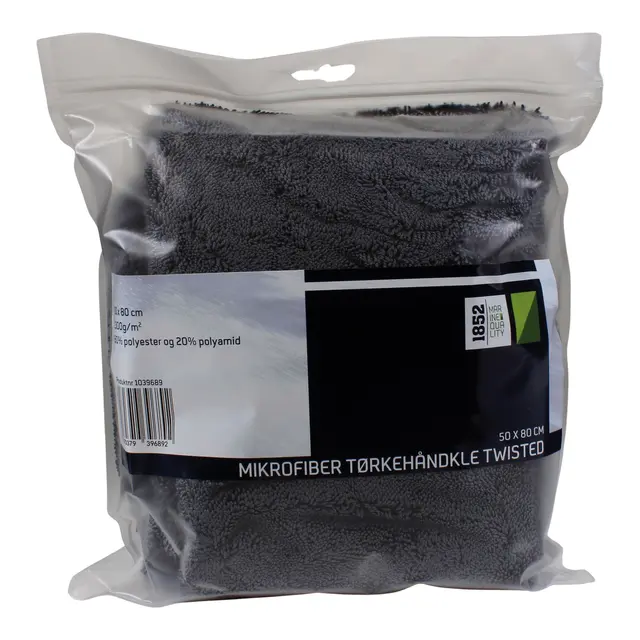 1852M Microfiber Tørkehåndkle Twisted 50 x 80 cm - Grå 