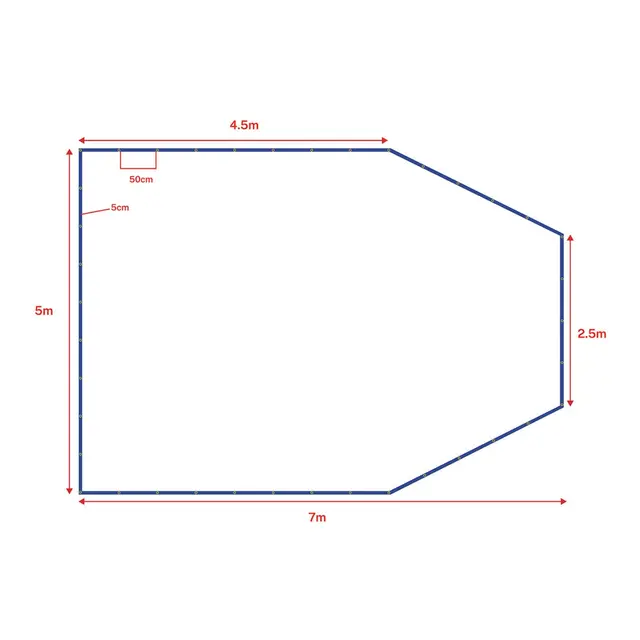 1852M Presenning formsydd 240 g Lengde: 7 m, bredde: 5 m 
