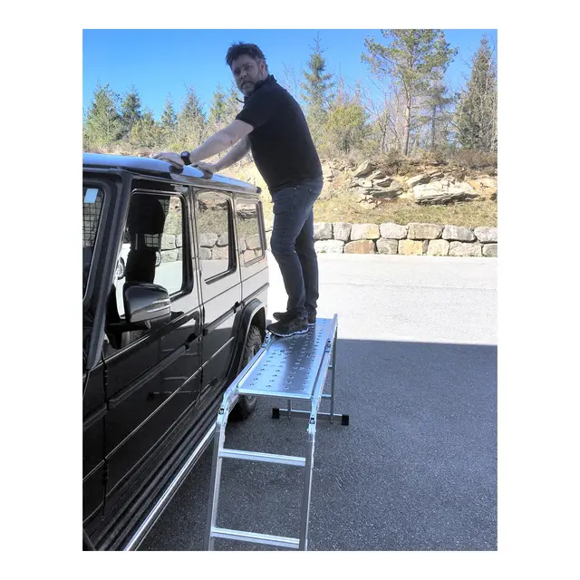 Multistige - aluminium Stige på 3.6 m - foldbar - stillasje 