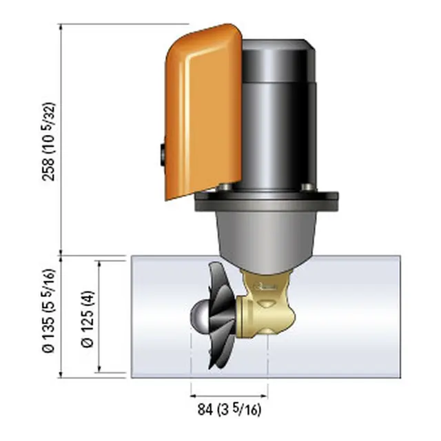 QUICK Baugpropell KIT, BTQ 125-30 12V - 30kg - 2HK - Ø125mm 