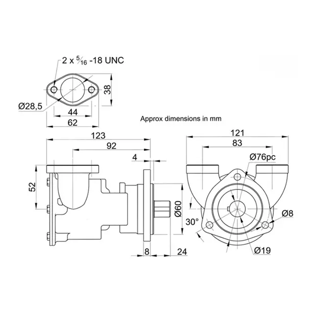 JABSCO Impellerpumpe m/1" flens 9700-01 