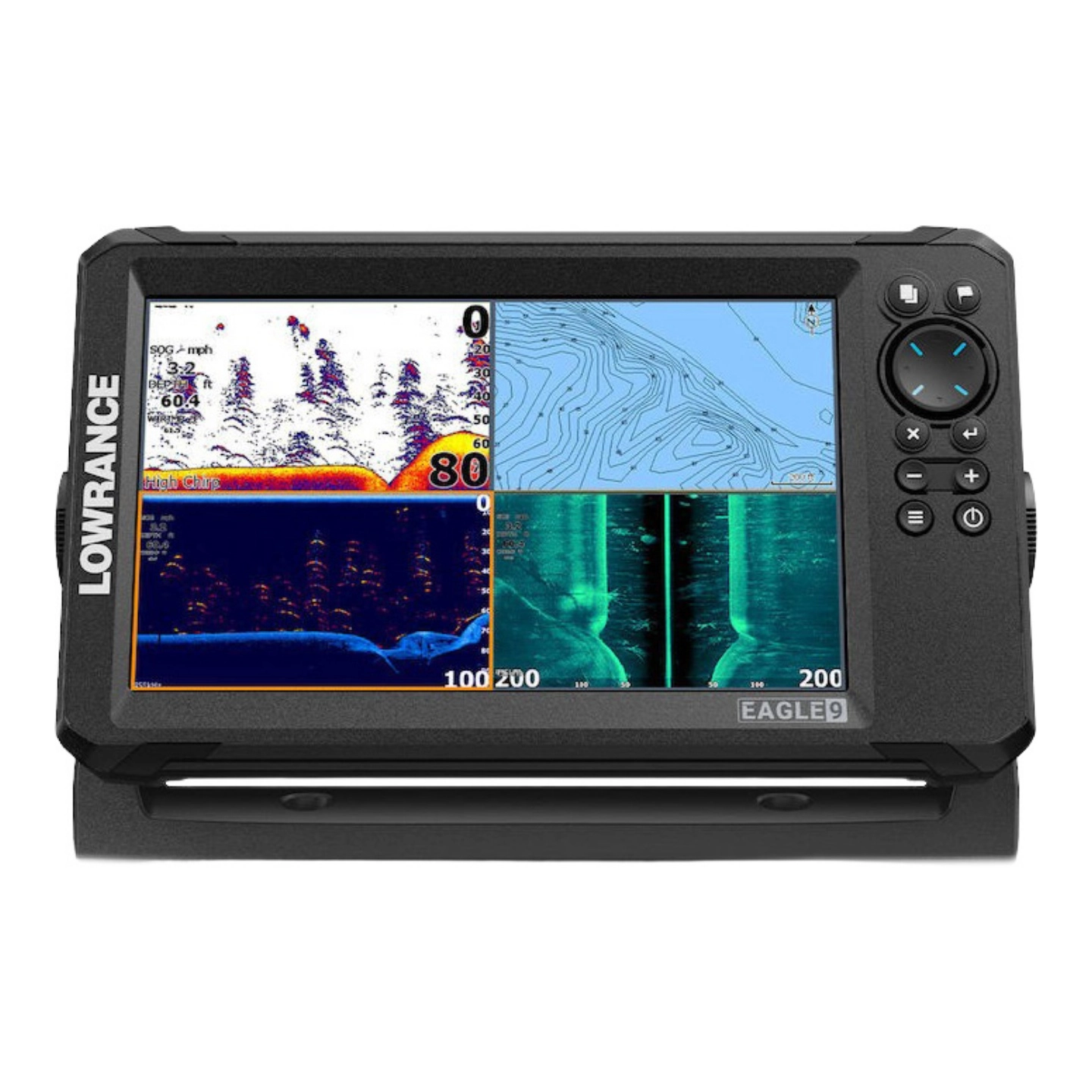 LOWRANCE Eagle 9" - kartplotter/Ekkolodd med 50/200 KHZ HDI hekksvinger
