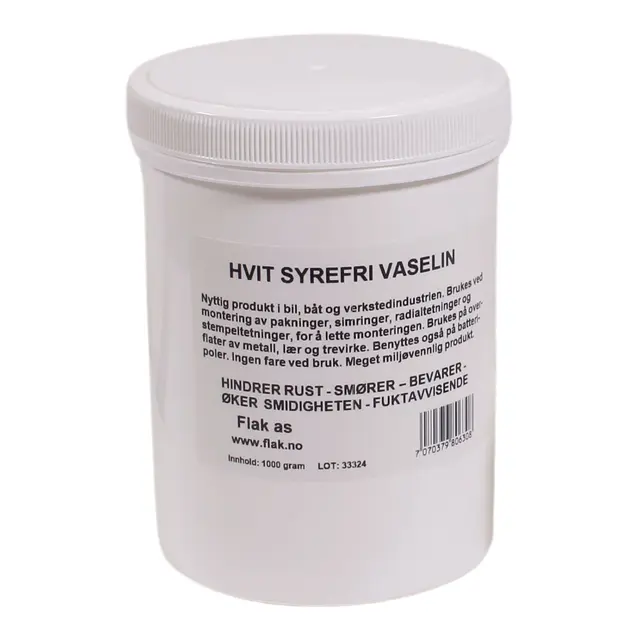 Vaselin Hvit Syrefri 1kg 