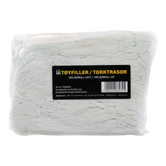 Relekta 101 Tøyfiller - 1kg Hvit - Bomull 