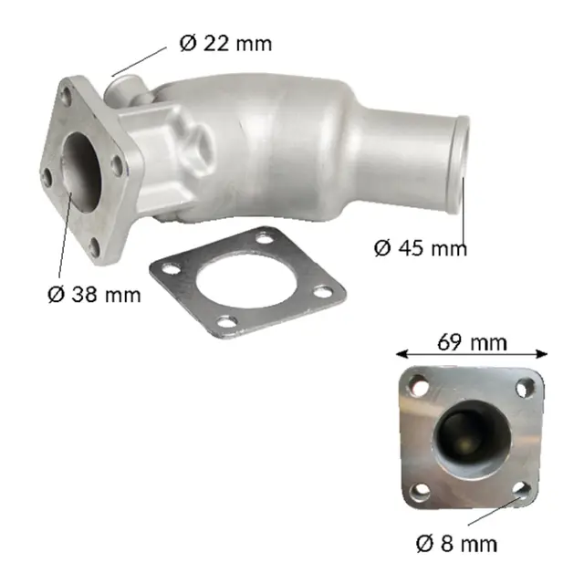 1852M Eksosbend til Volvo Penta Md2010-40 og D1-d2 