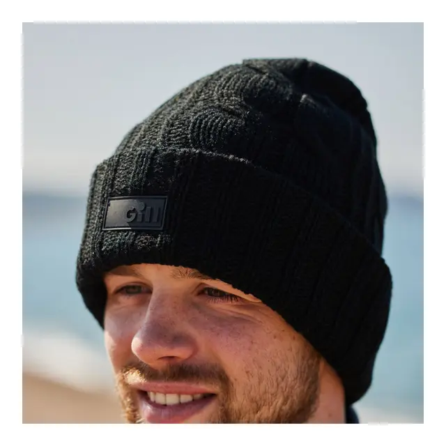 GILL Cable Knit Beanie lue - Black One Size 