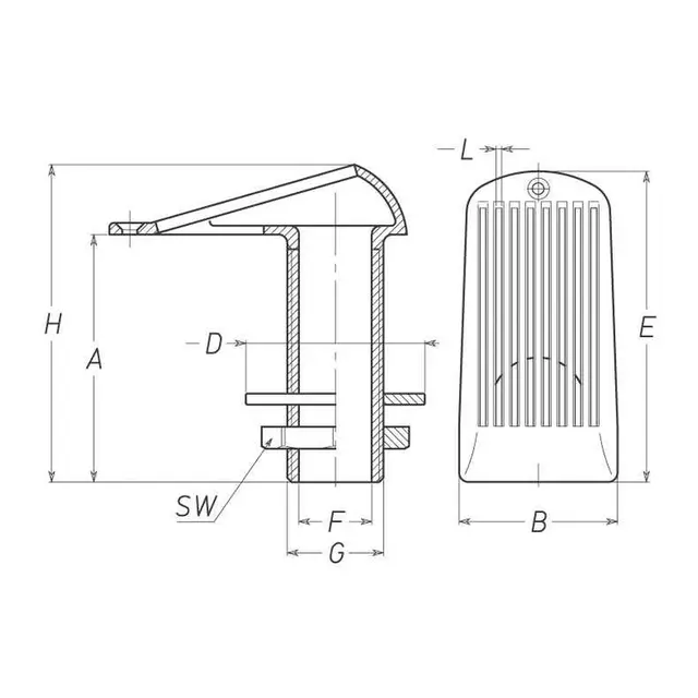 Kjølevannsinntak messing 7/16" 