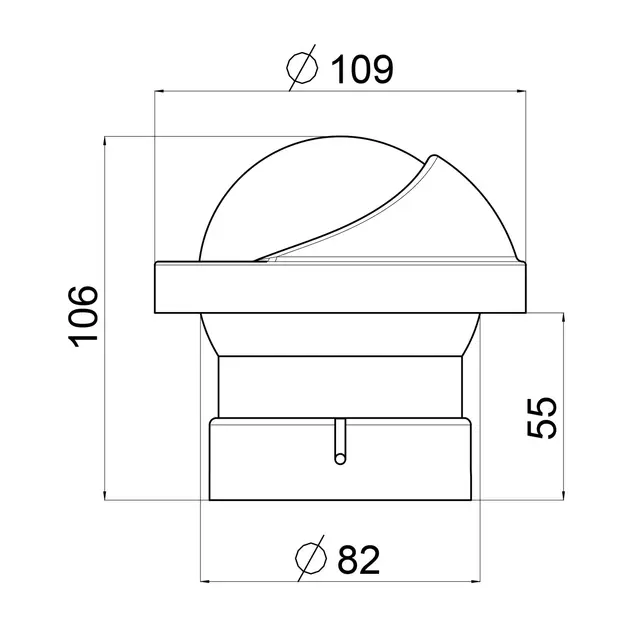 RIVIERA Artica BA1 Slim kompass - Sort Ø70mm rose - for innfelling (SOLAS) 