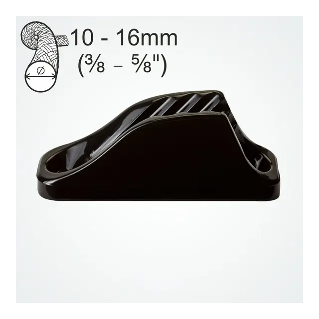 CLAMCLEAT Skjøtelås CL205, Major åpen - sort nylon, 10 - 16mm tau 