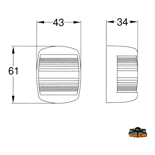 TREM Mini Star Lanterne - Styrbord Hvit - 43 x 61 x 34 mm 