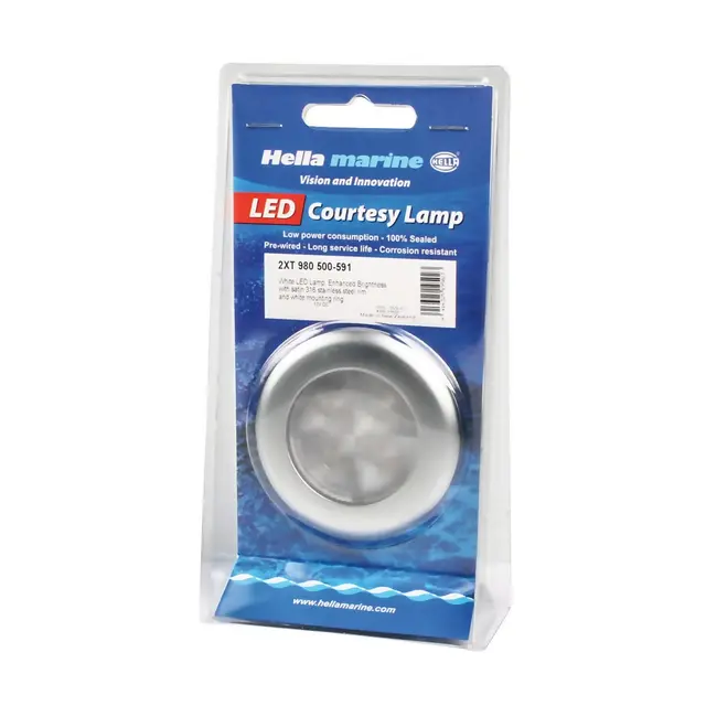 HELLA MARINE Slimline LED hvit 12V rødt lys 