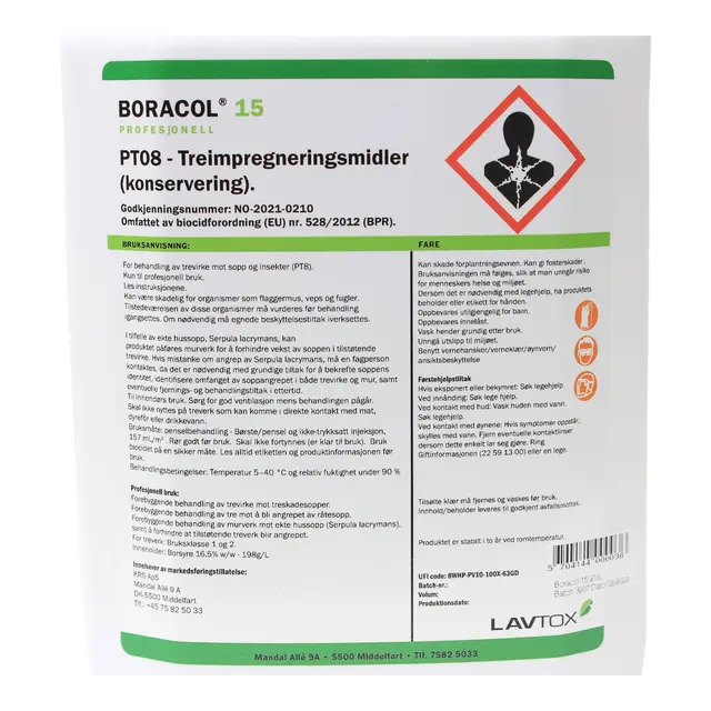 BORACOL 15 Proff - 1L Impregneringsmiddel mot treskadesopper 