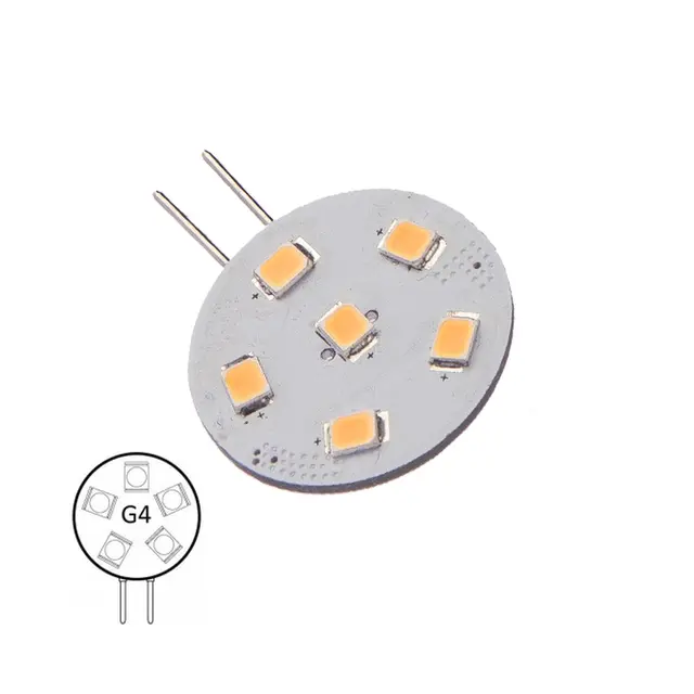 NAUTICLED innsats G4, 2700K/varmhvit 6 SMD - 1W - sidepin - dimmbar 