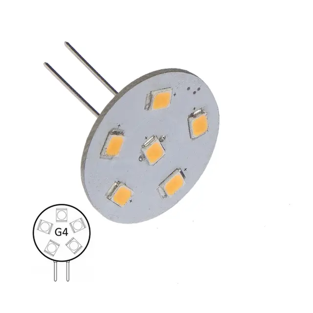 NAUTICLED innsats G4, 2700K/varmhvit 6 SMD - 1W - bakpin - dimmbar 