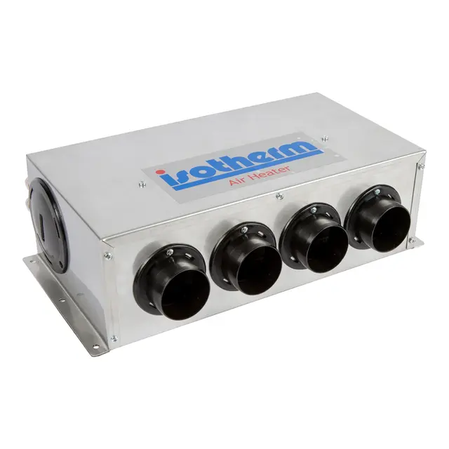 ISOTHERM Defroster 12V m/bryter/kabel 4x60mm stusser, 10kW/12V i rustfri kasse 