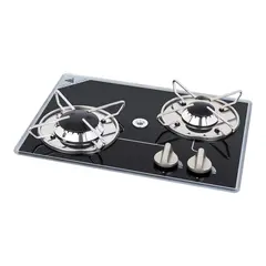 Navyload Glass Hob 2 gasskoketopp 380 x 280 mm - nedfelling - 2 brennere
