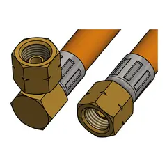Gasslange - 0,8 meter, 1/4&quot; - 1/4&quot; Vinklet oml&#248;per&#160;Linxs gjenger