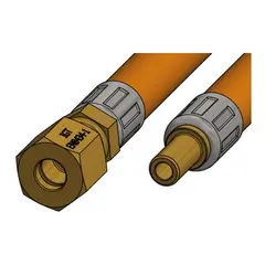Gasslange, 8 mm r&#248;r - 8 mm stud 40cm til 120cm