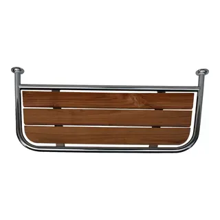 1852M Badeplattform 45x36cm syrefast st&#229;l og teak med underst&#248;tte