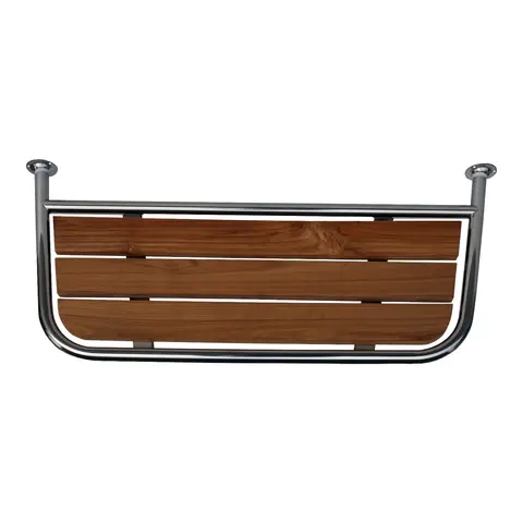1852M Badeplattform 45x36cm syrefast st&#229;l og teak med underst&#248;tte