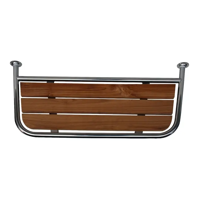 1852M Badeplattform 45x36cm syrefast stål og teak med understøtte 
