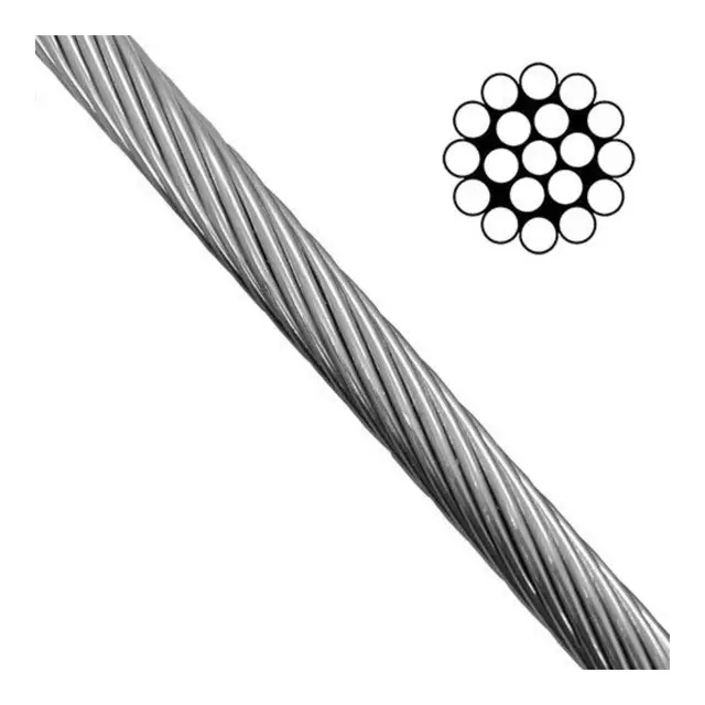 Wire / Riggwire - syrefast 1x19, Ø3mm 1 bunt x 19 tråder, metervare 