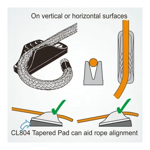 CLAMCLEAT Skjøtelås CL205, Major åpen - sort nylon, 10 - 16mm tau 