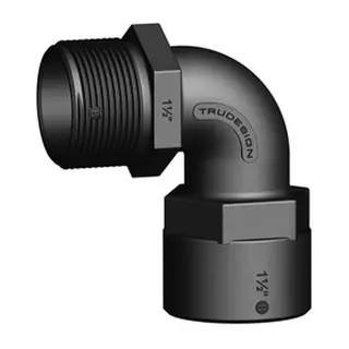 TRUDESIGN Bend 90° innv./utv. R1½" 90636 - Sort 