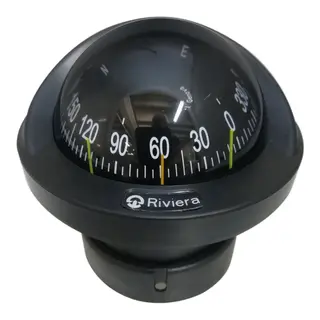 RIVIERA Artica BA1 Slim kompass - Sort &#216;70mm rose - for innfelling (SOLAS)