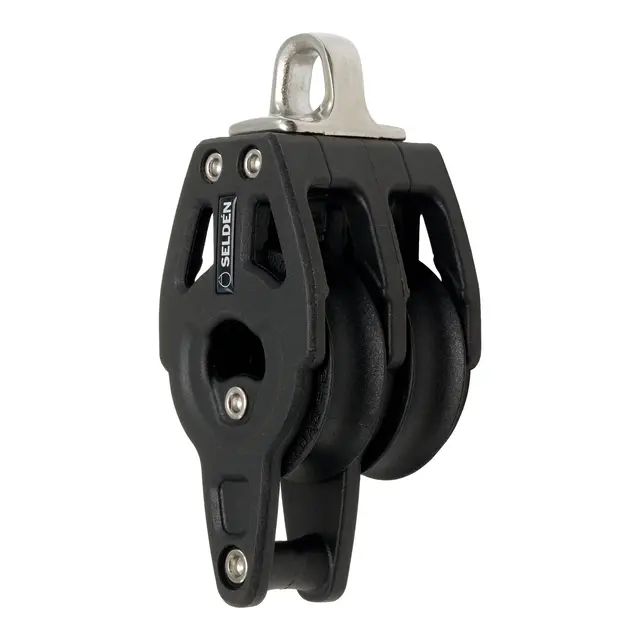 SELDÈN Blokk BBB30 dobbel/hundsvott m/kulelager, Ø30mm trinser 
