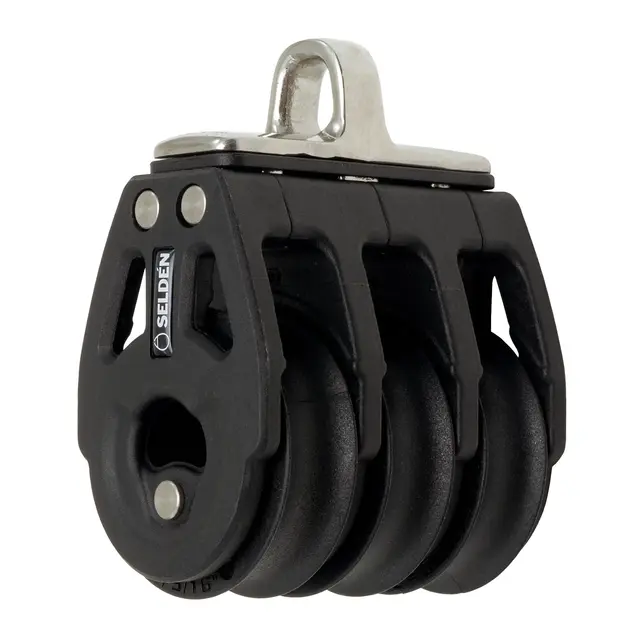 SELDÈN Blokk BBB30 trippel m/kulelager, Ø30mm trinser 