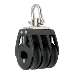 SELD&#200;N Blokk BBB40 trippel, svivel m/kulelager, &#216;40mm trinser