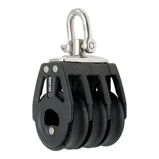 SELD&#200;N Blokk BBB40 trippel, svivel m/kulelager, &#216;40mm trinser