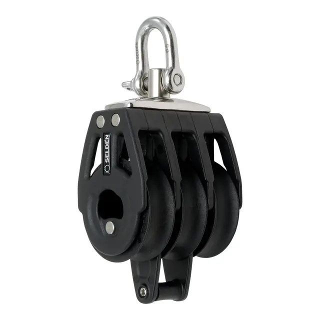 SELDÈN Blokk BBB40 tripp./hundsv. svivel m/kulelager, Ø40mm trinser 