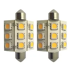 1852M LED p&#230;re 12/24V - 2pk Festoon 42 - Varmhvit - 120 lum (180&#176;)