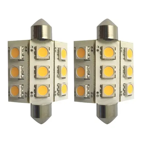 1852M LED p&#230;re 12/24V - 2pk Festoon 42 - Varmhvit - 120 lum (180&#176;)