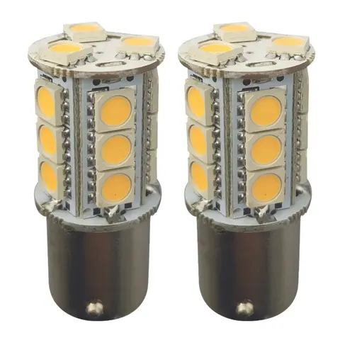 1852M LED Pære u/kuppel 12/24V - 2pk BA15S - Varmhvit - 250 lumen