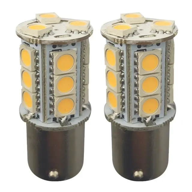 1852M LED Pære u/kuppel 12/24V - 2pk BA15S - Varmhvit - 250 lumen 