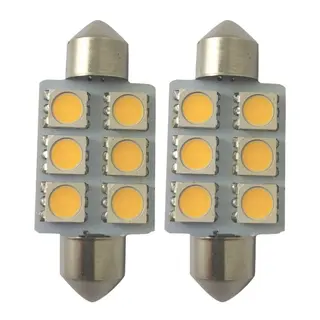 1852M LED p&#230;re 12/24V - 2pk Festoon 37 - Varmhvit - 80 lum (120&#176;)