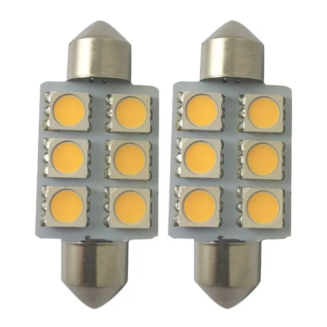 1852M LED pære 12/24V - 2pk Festoon 37 - Varmhvit - 80 lum (120°) 