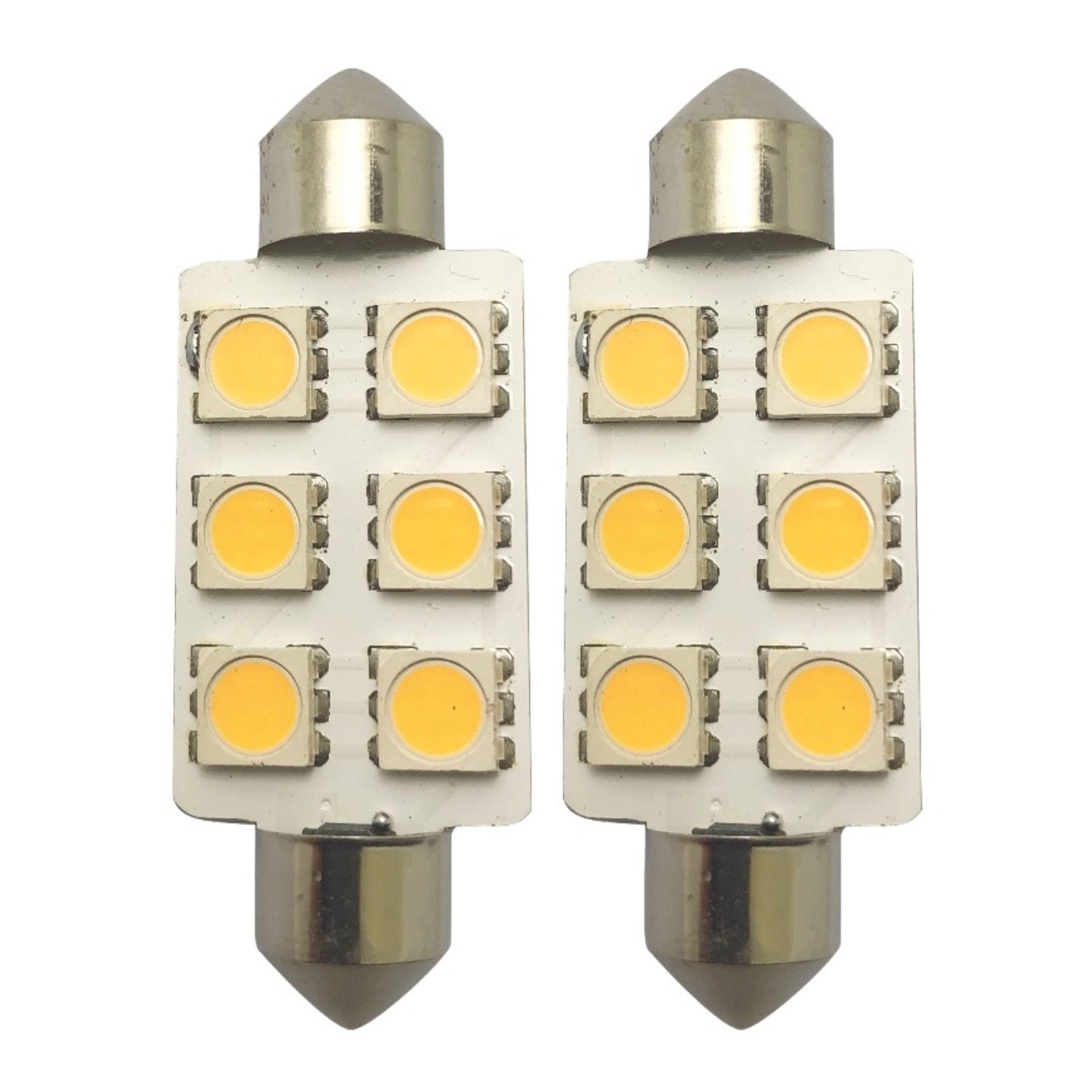 1852M LED pære 12/24V - 2pk Festoon 42 - Varmhvit - 80 lum (120°)