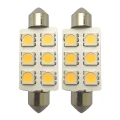 1852M LED p&#230;re 12/24V - 2pk Festoon 42 - Varmhvit - 80 lum (120&#176;)