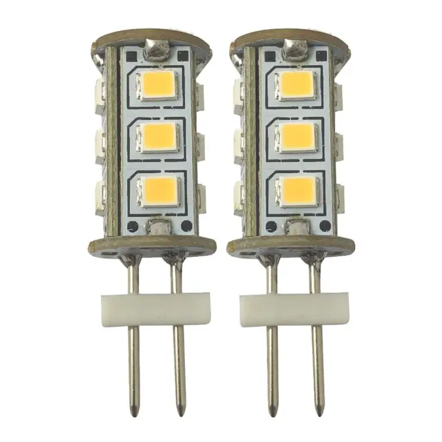1852M LED Pære 12/24V - 2pk G4 Bakpin - Varmhvit - 100 lumen 