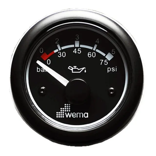 WEMA Oljetrykksmåler sort 0-5 bar 